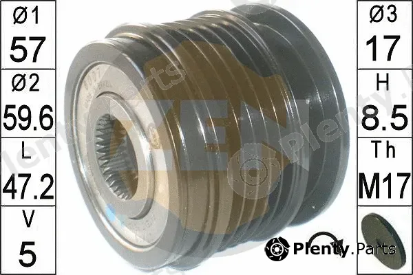 ERA ZN6007 — Alternator Freewheel Clutch De-coupler alternator pulley