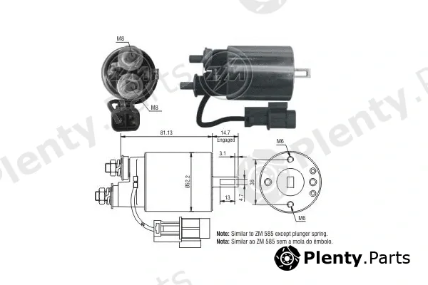 ERA ZM1585 — Solenoid Switch, starter