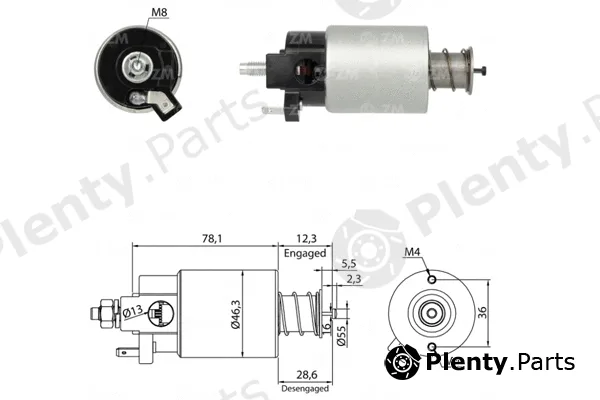 ERA ZM1665 — Solenoid Switch, starter