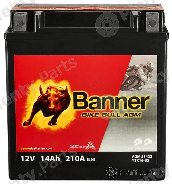 BannerPool 021514220100 — Starter Battery Bike Bull AGM