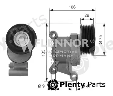 Flennor FS99462 — Tensioner Pulley, V-ribbed belt