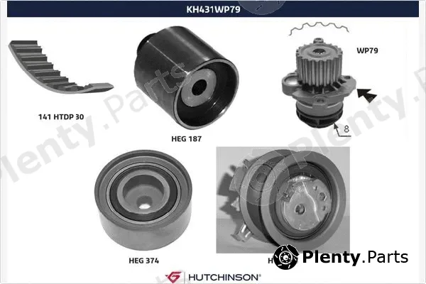 Hutchinson KH431WP79 — Water Pump & Timing Belt Kit