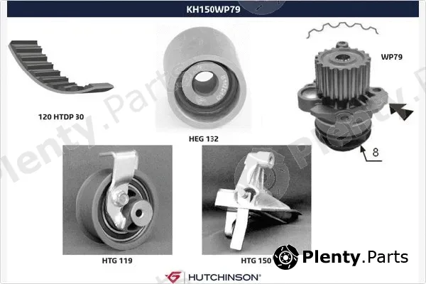 Hutchinson KH150WP79 — Water Pump & Timing Belt Kit