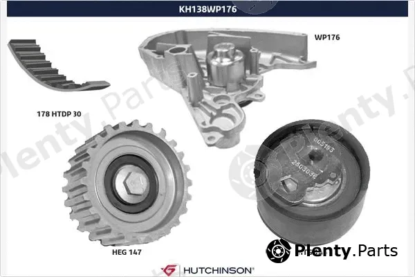 Hutchinson KH138WP176 — Water Pump & Timing Belt Kit