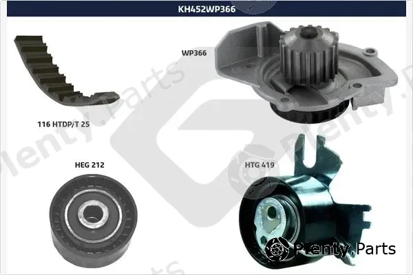 Hutchinson KH452WP366 — Water Pump & Timing Belt Kit