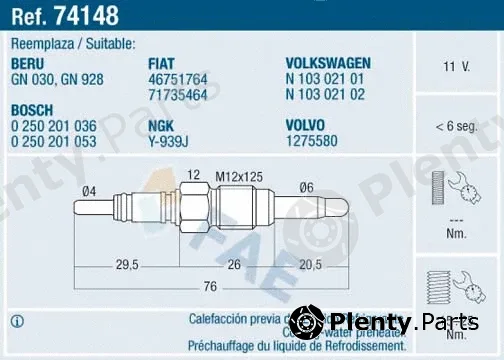 FAE 74148 — Glow Plug