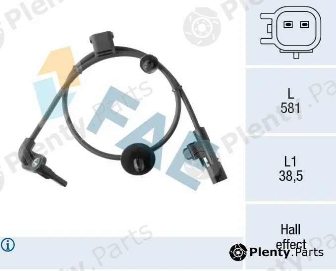 FAE 78519 — Sensor, wheel speed