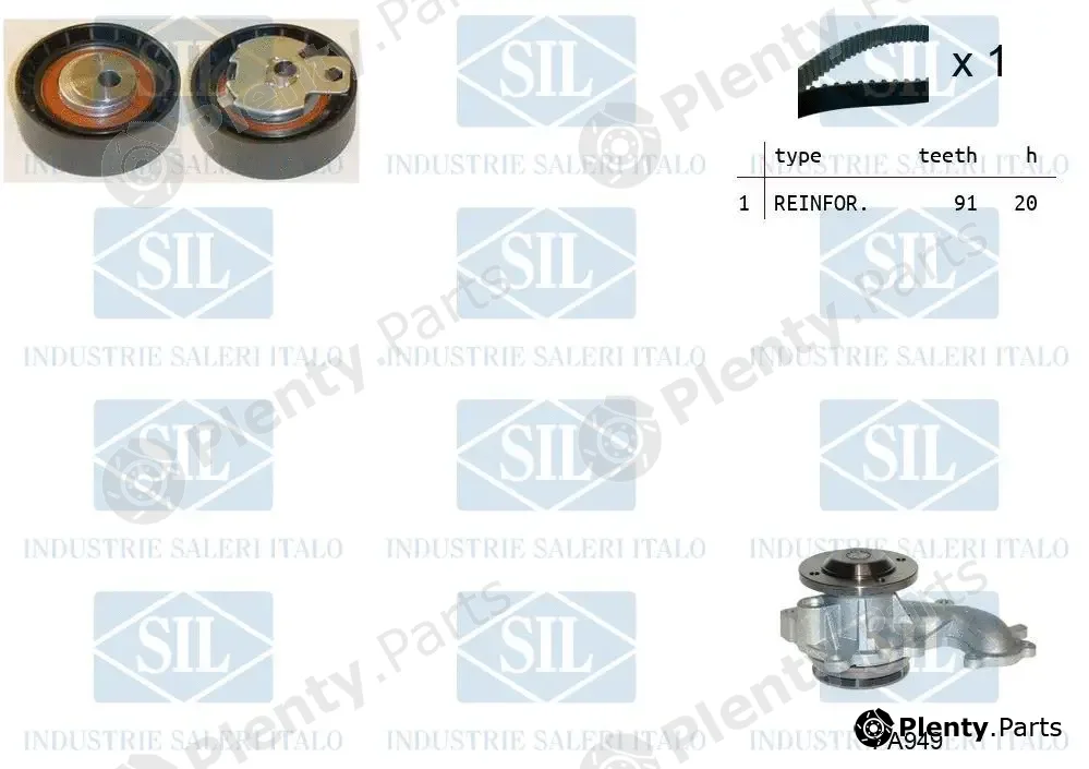Saleri SIL K1PA949 — Water Pump & Timing Belt Kit