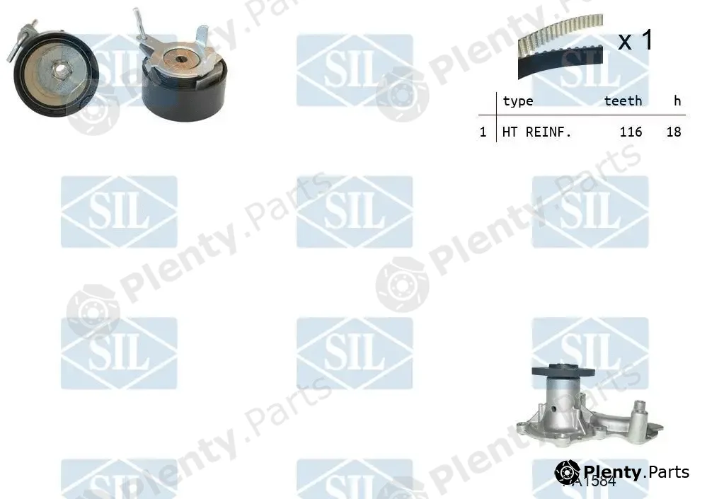 Saleri SIL K2PA1584 — Water Pump & Timing Belt Kit