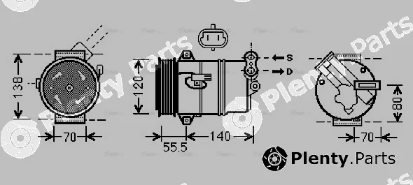 Ava Quality Cooling OLAK498 — Compressor, air conditioning