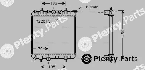 Ava Quality Cooling PE2188 — Radiator, engine cooling