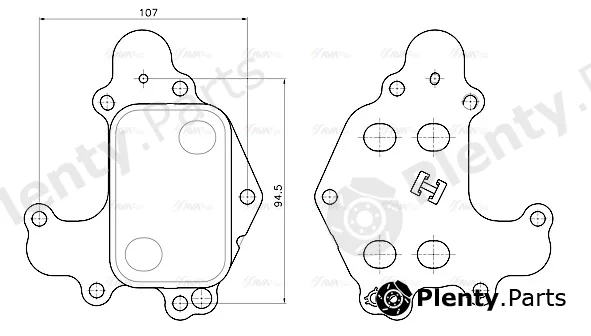 Ava Quality Cooling PE3434 — Oil Cooler, engine oil