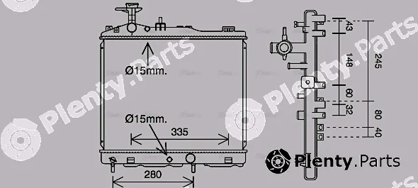 Ava Quality Cooling MT2255 — Radiator, engine cooling