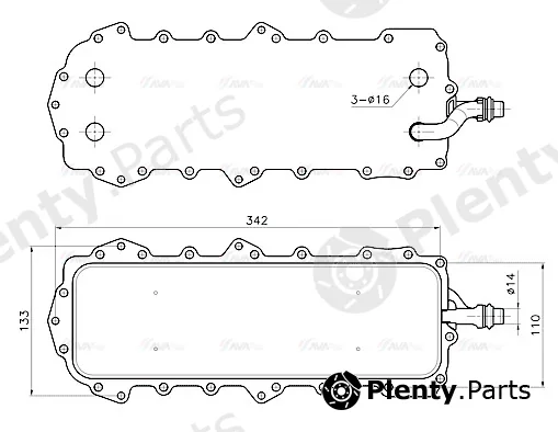 Ava Quality Cooling AU3352 — Oil Cooler, engine oil