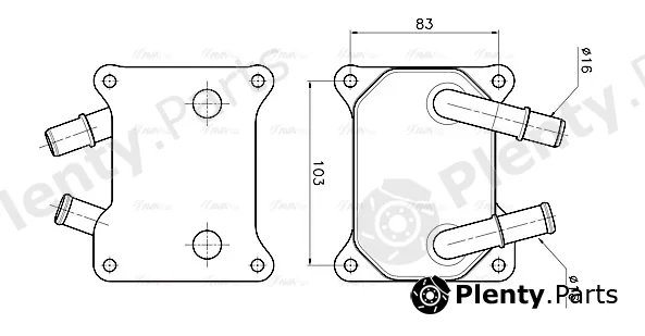 Ava Quality Cooling FD3699 — Oil Cooler, engine oil