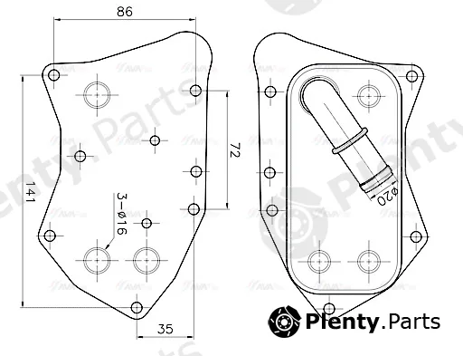 Ava Quality Cooling OL3749 — Oil Cooler, engine oil