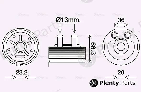 Ava Quality Cooling DN3443 — Oil Cooler, engine oil