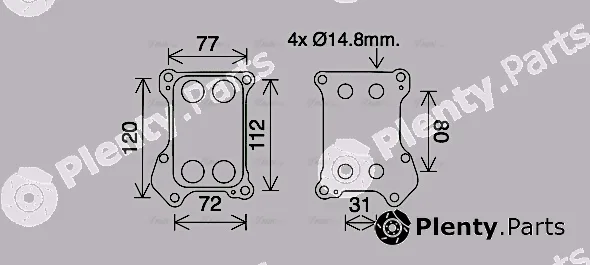 Ava Quality Cooling OL3688 — Oil Cooler, engine oil