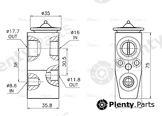 Ava Quality Cooling OL1746 — Expansion Valve, air conditioning