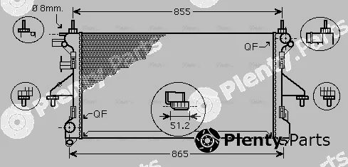Ava Quality Cooling PEA2309 — Radiator, engine cooling