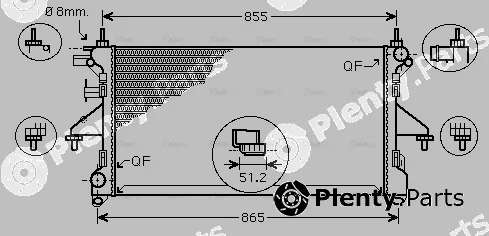 Ava Quality Cooling PEA2308 — Radiator, engine cooling