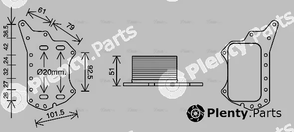 Ava Quality Cooling RT3638 — Oil Cooler, engine oil