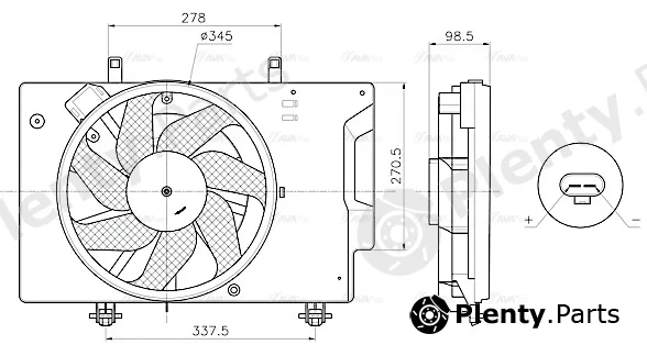 Ava Quality Cooling FD7709 — Fan, engine cooling