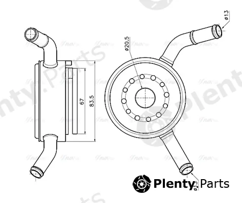 Ava Quality Cooling DN3490 — Oil Cooler, engine oil