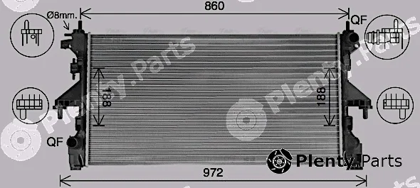 Ava Quality Cooling CN2318 — Radiator, engine cooling