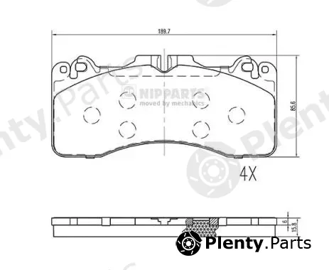 Nipparts N3602152 — Brake Pad Set, disc brake