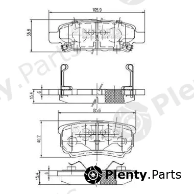 Nipparts N3615015 — Brake Pad Set, disc brake