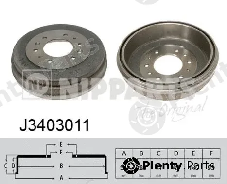 Nipparts J3403011 — Brake Drum