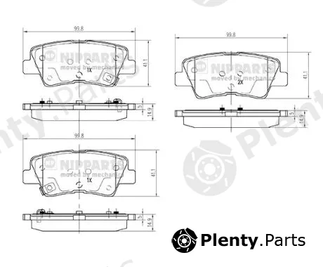 Nipparts N3610314 — Brake Pad Set, disc brake