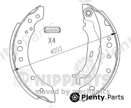 Nipparts N3505043 — Brake Shoe Set