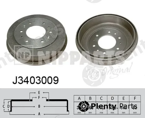 Nipparts J3403009 — Brake Drum
