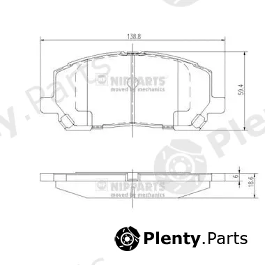 Nipparts J3602118 — Brake Pad Set, disc brake