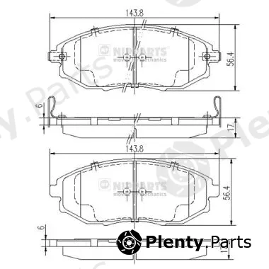 Nipparts J3600912 — Brake Pad Set, disc brake