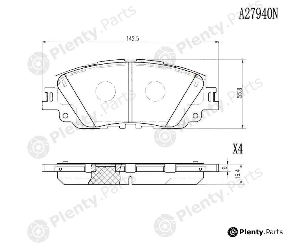 Nipparts N3602155 — Brake Pad Set, disc brake