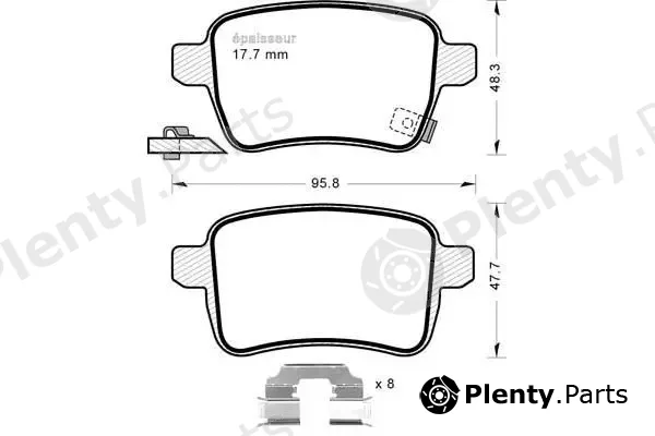 MGA 1198 — Brake Pad Set, disc brake
