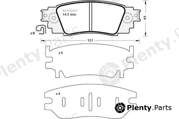 MGA 1296 — Brake Pad Set, disc brake