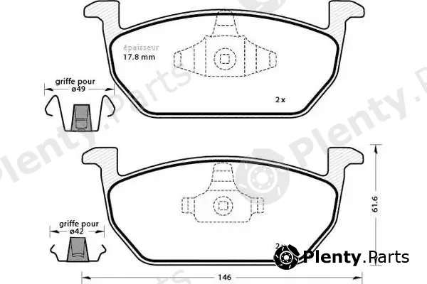 MGA 1272 — Brake Pad Set, disc brake