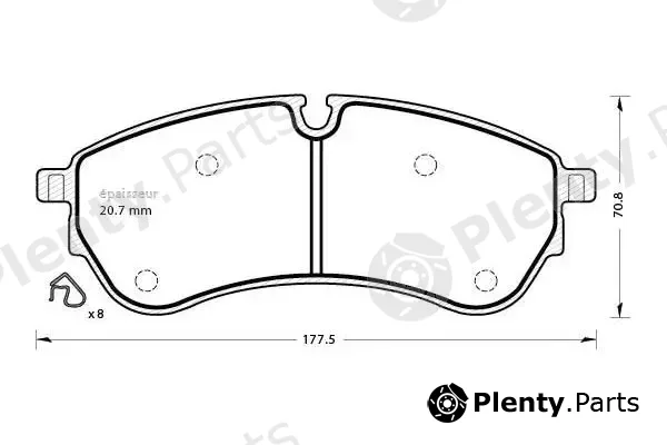 MGA 1288 — Brake Pad Set, disc brake