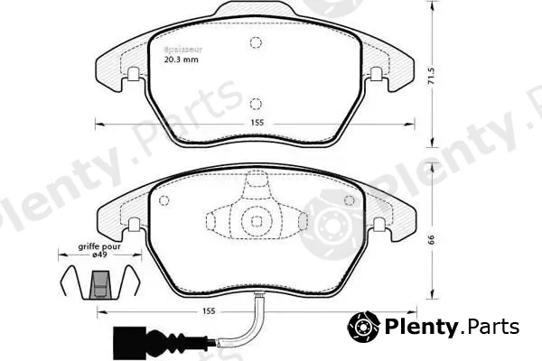 MGA 1273 — Brake Pad Set, disc brake