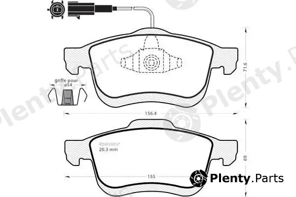 MGA 1021 — Brake Pad Set, disc brake