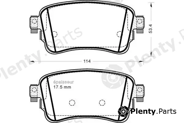 MGA 1250 — Brake Pad Set, disc brake