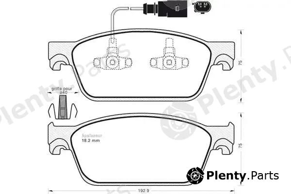 MGA 1051 — Brake Pad Set, disc brake