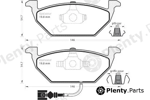 MGA 487 — Brake Pad Set, disc brake