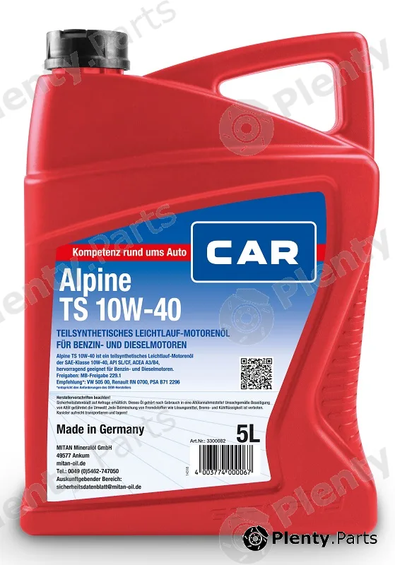 Caralpine 3300082 — Engine Oil CAR Alpine TS 10W-40