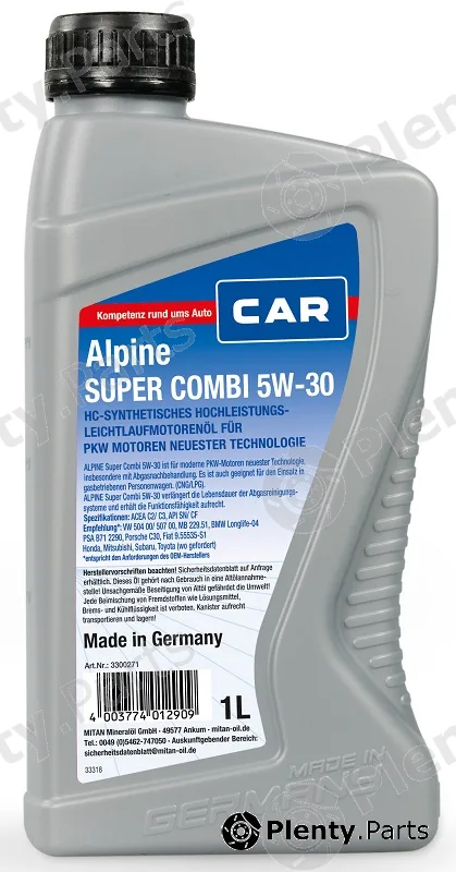 Caralpine 3300271 — Engine Oil CAR Alpine Super Combi 5W-30