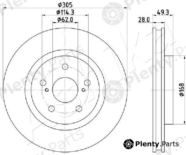 Ashika 60-02-2055C — Brake Disc